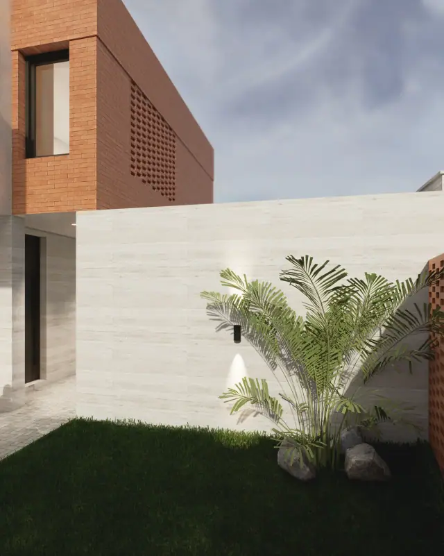 Render de el jardín de Casa Apolo, Córdoba