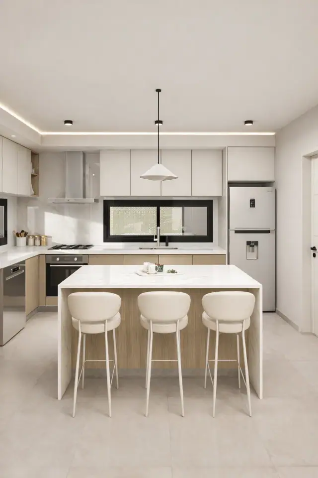 Render de la cocina de Casa Candeguí, Córdoba