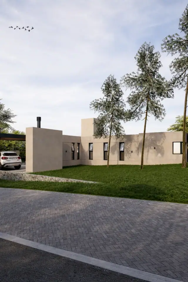 Render de el patio de Casa Candeguí, Córdoba
