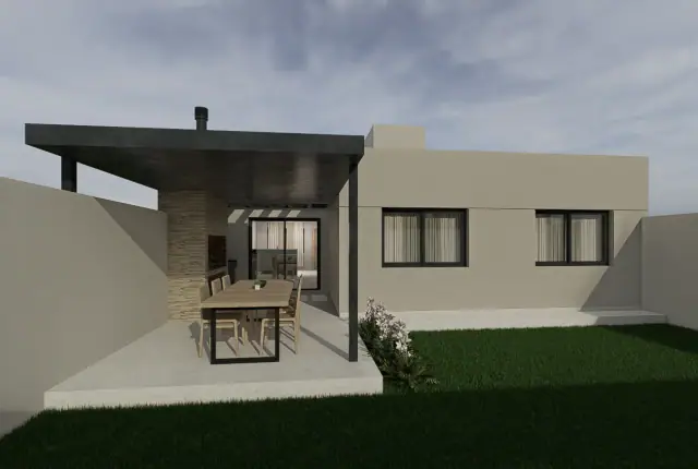 Render de el patio de Casa Helios, Córdoba
