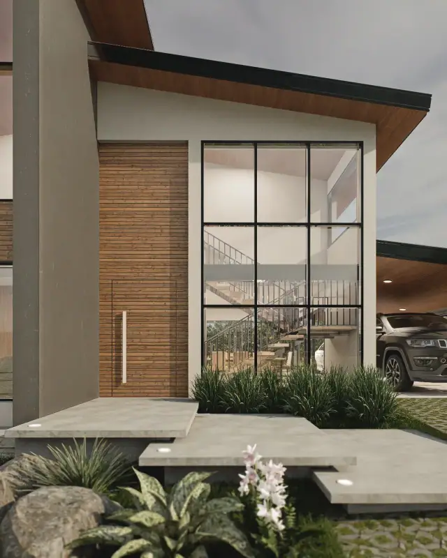 Render de la fachada de Casa J4, Córdoba