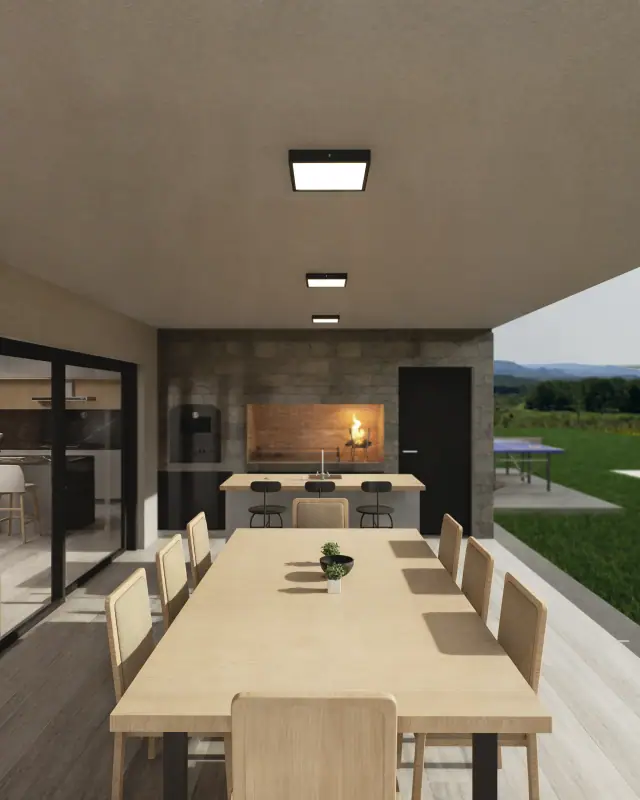 Render de la galería de Casa J4, Córdoba