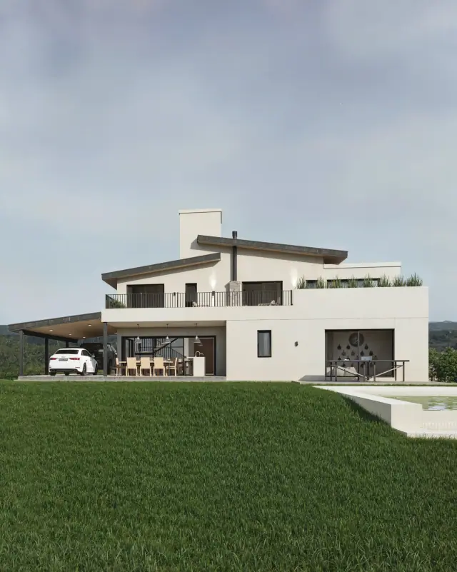 Render de el patio de Casa J4, Córdoba