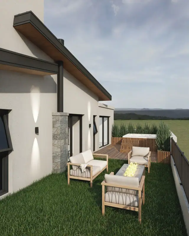 Render de la terraza de Casa J4, Córdoba
