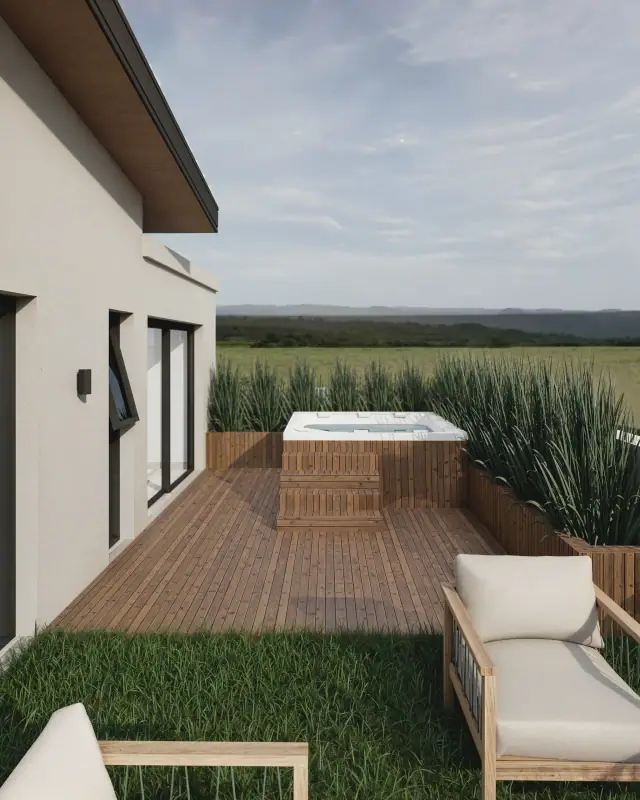 Render de la terraza de Casa J4, Córdoba