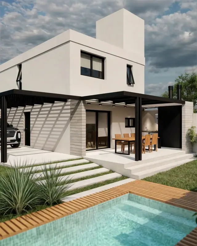Render de el patio de Casa Vassallo, Córdoba