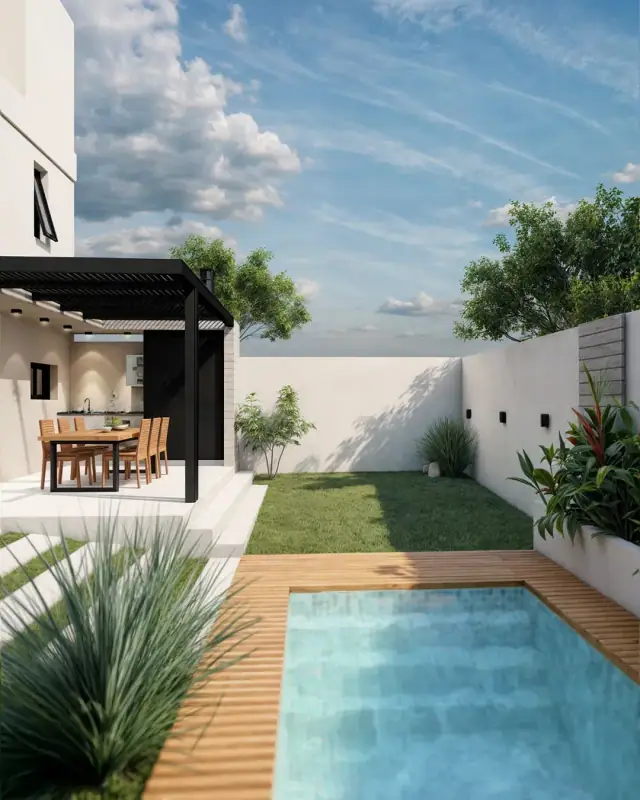 Render de el patio de Casa Vassallo, Córdoba