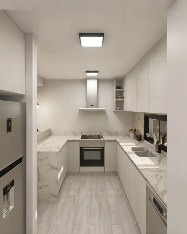 Render de la cocina de Doka 2, Córdoba