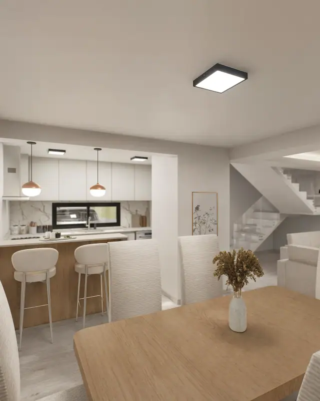 Render de la cocina comedor de Doka 2, Córdoba