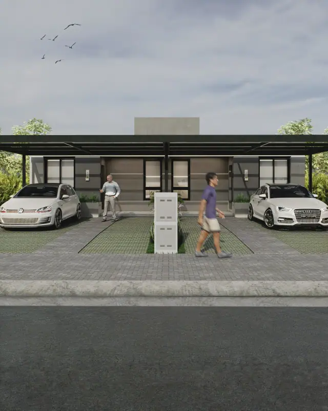 Render de la fachada de Dúflex, Córdoba