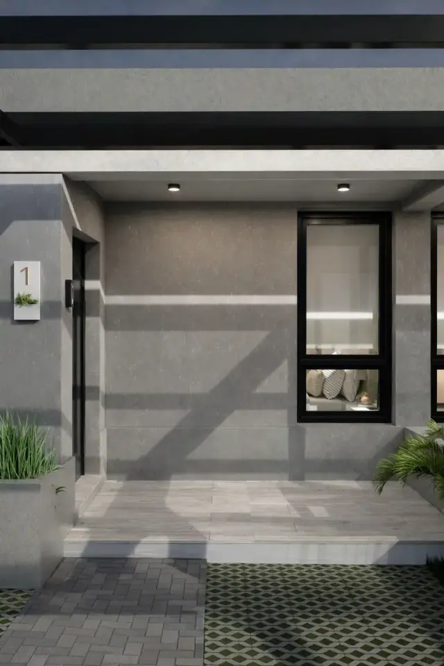 Render de la fachada de Dúflex, Córdoba