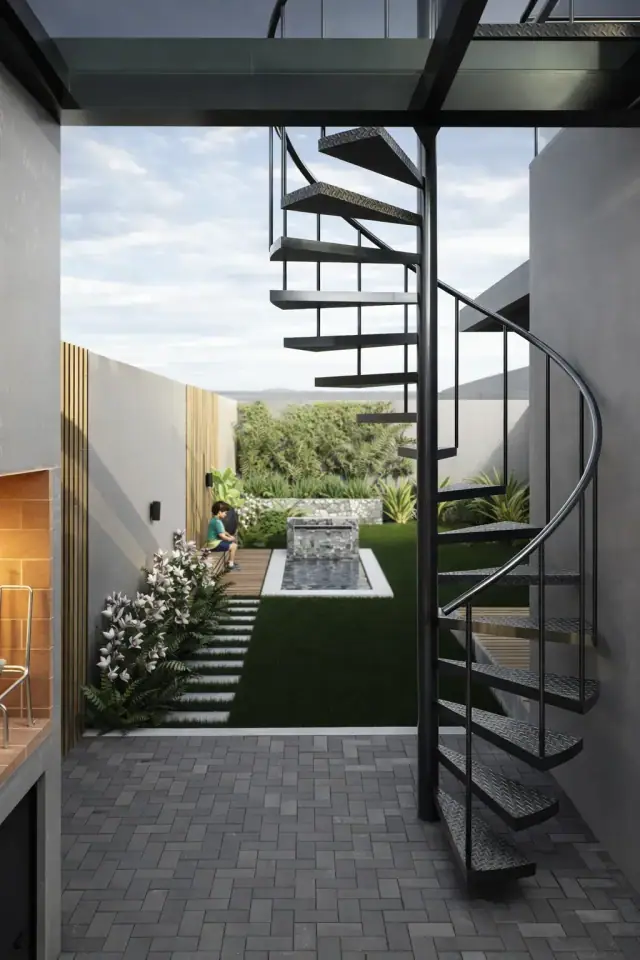 Render de el patio de Dúflex, Córdoba